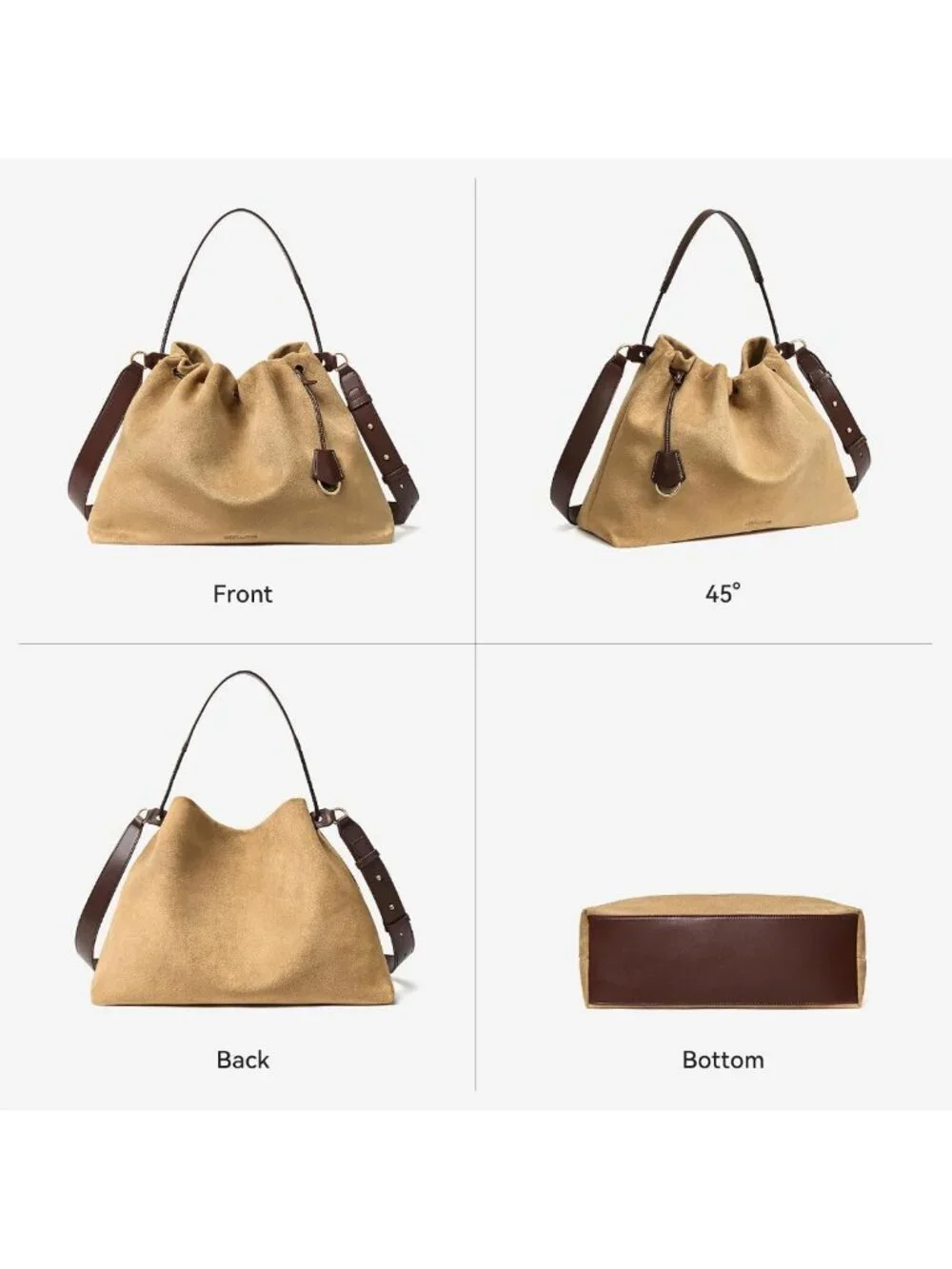 Chic Slouchy Hobo Bag for Women | Drawstring Crossbody Shoulder Purse